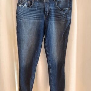 Buckle Dark Blue Skinny Jeans - Faded Wash